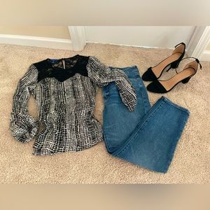 Black and White Fashion Top